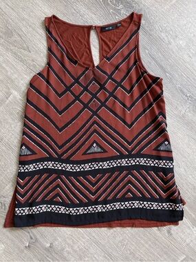 Apt. 9 Rust Geometric Keyhole Sleeveless Camisole